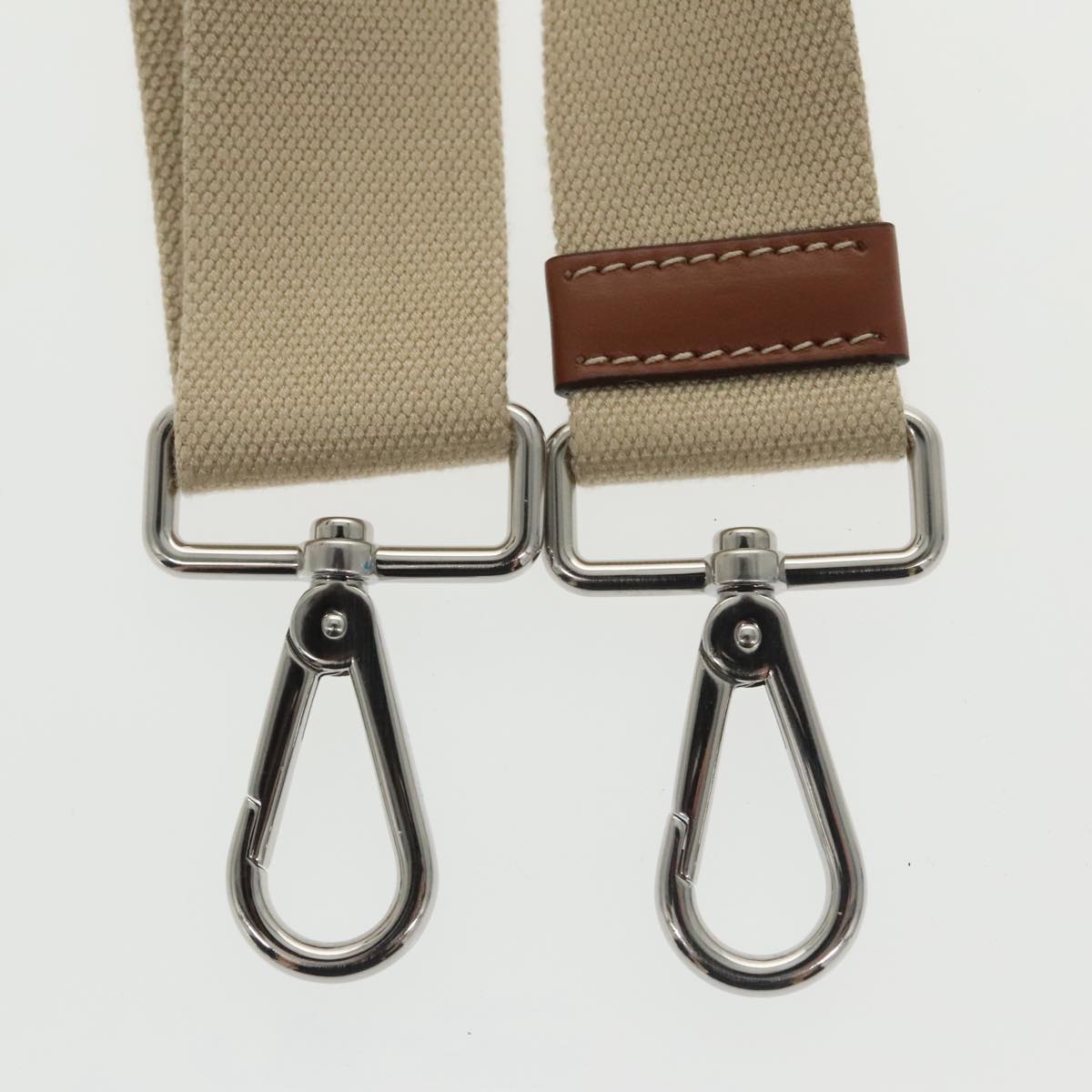 PRADA Canapalage Hand Bag Canvas White Silver 1BG350 Auth 101308SV