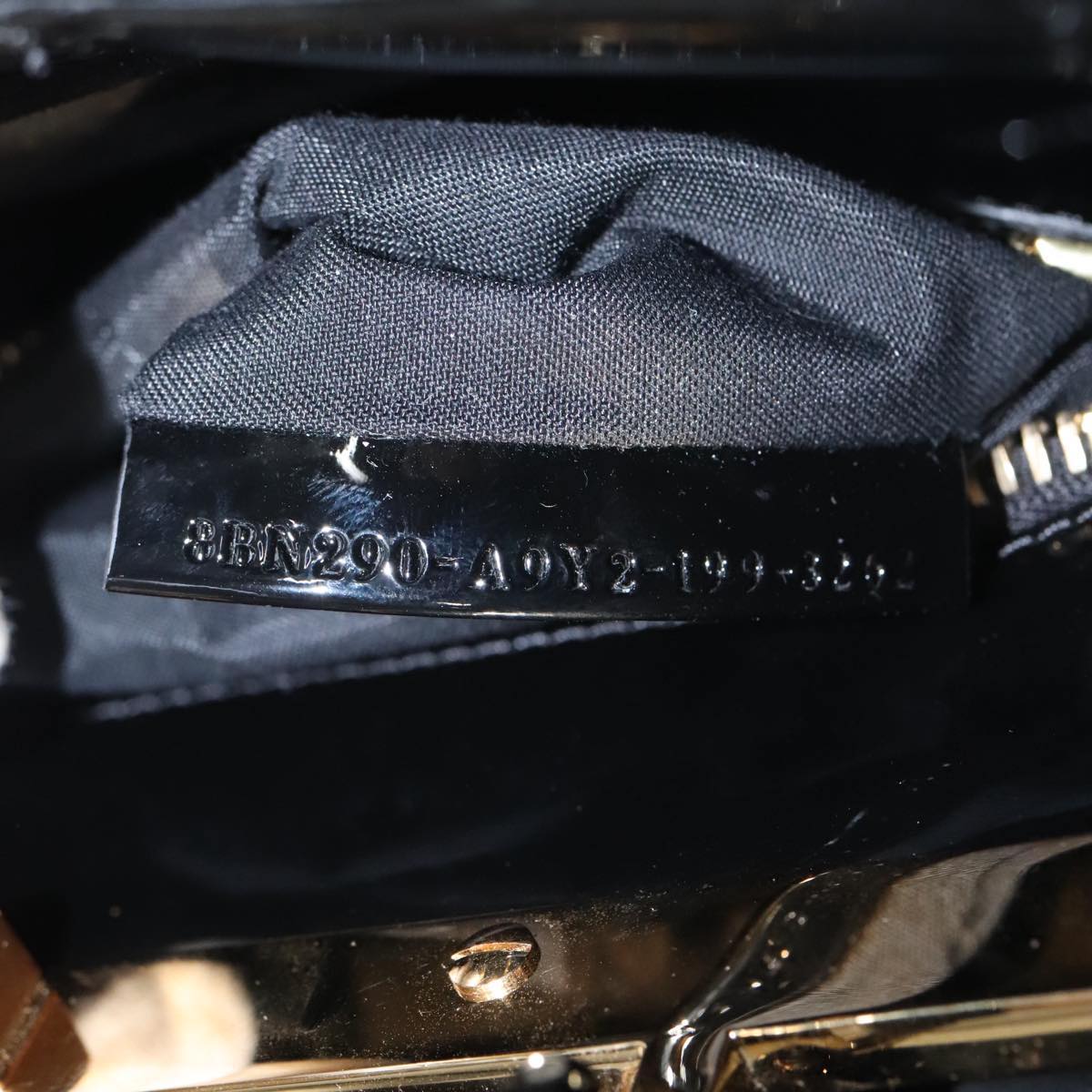 FENDI Pecan Peek A Boo Regular Hand Bag Mouton 2way Black Brown Auth 101314SV