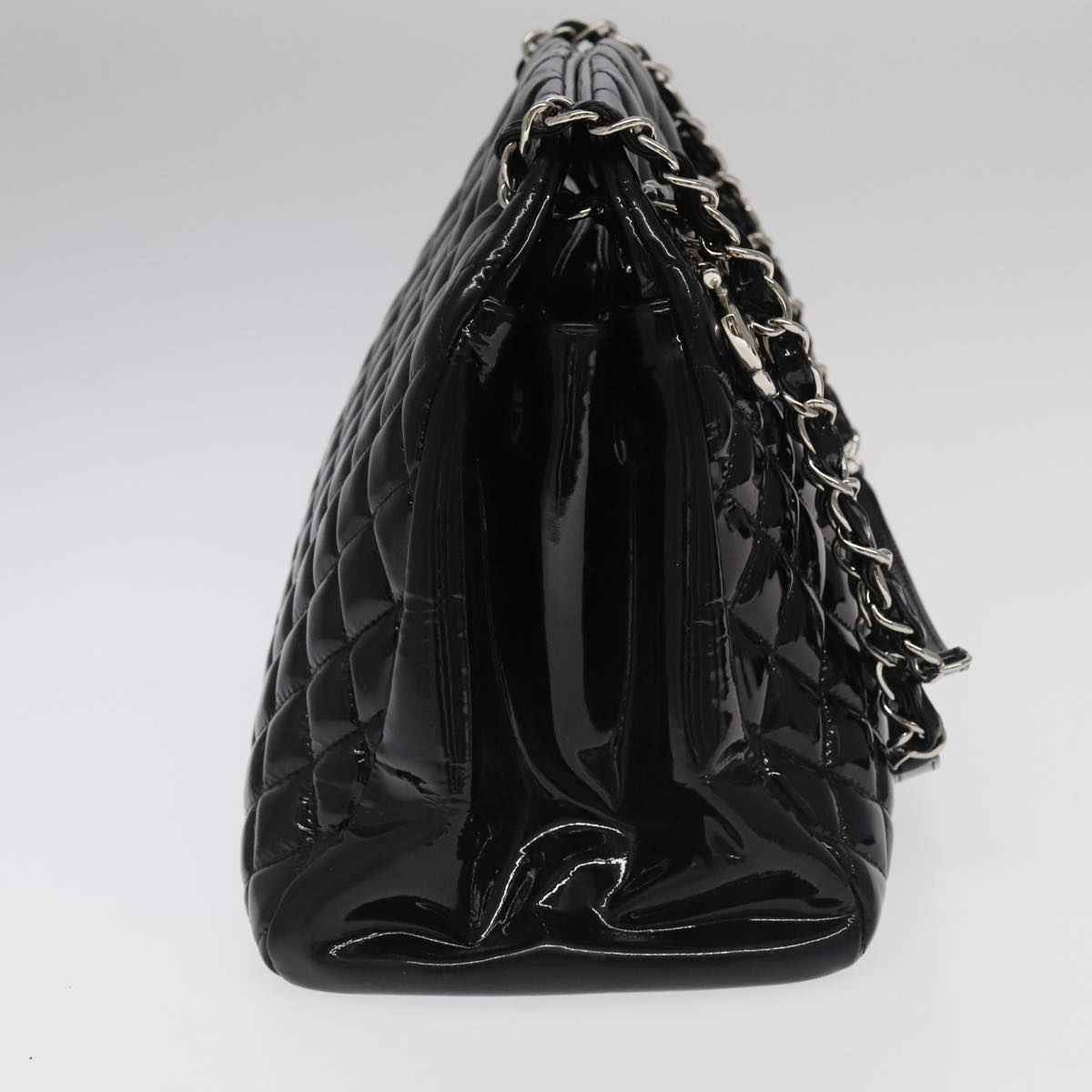 CHANEL Matelasse Chain Shoulder Bag Enamel Black CC Auth 101334A