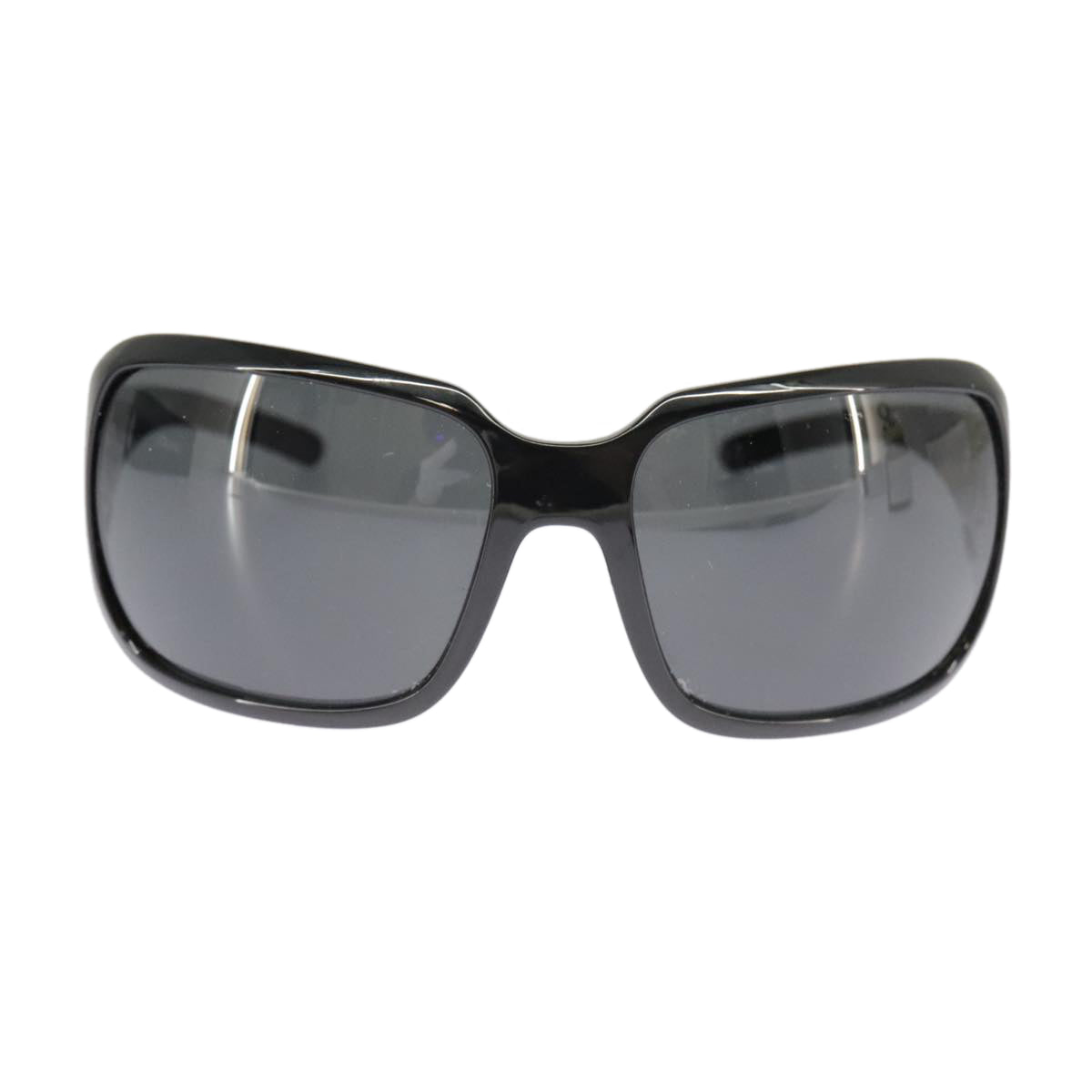 CHANEL Sunglasses plastic Black CC Auth 101335