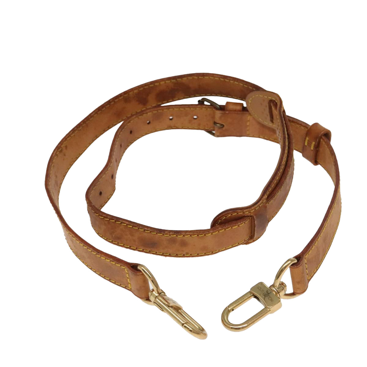 LOUIS VUITTON Adjustable Shoulder Strap Leather 36.2""""""""-43.3"""""""" Beige Auth 101366