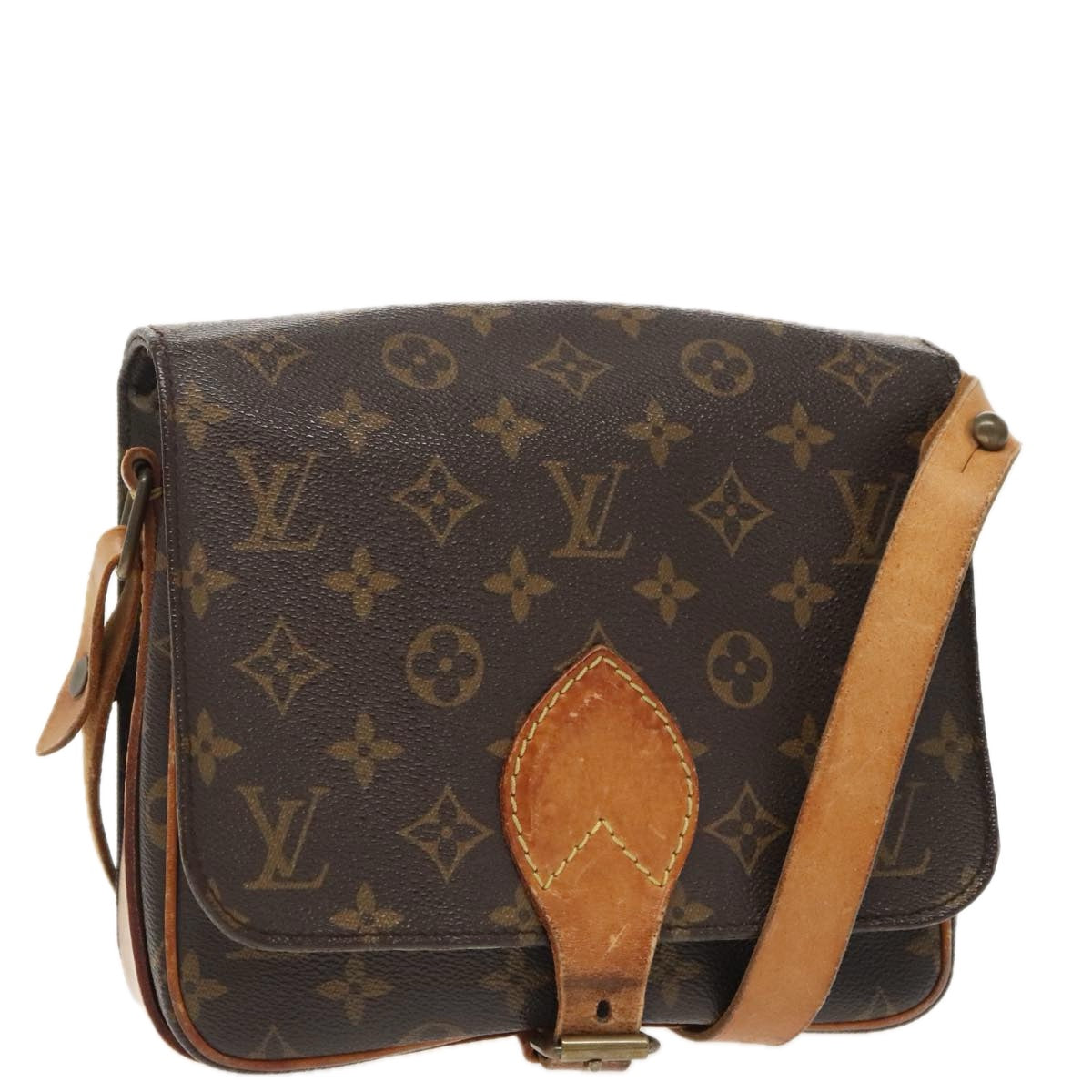 LOUIS VUITTON Monogram Cartouchiere MM Shoulder Bag M51253 LV Auth 101501