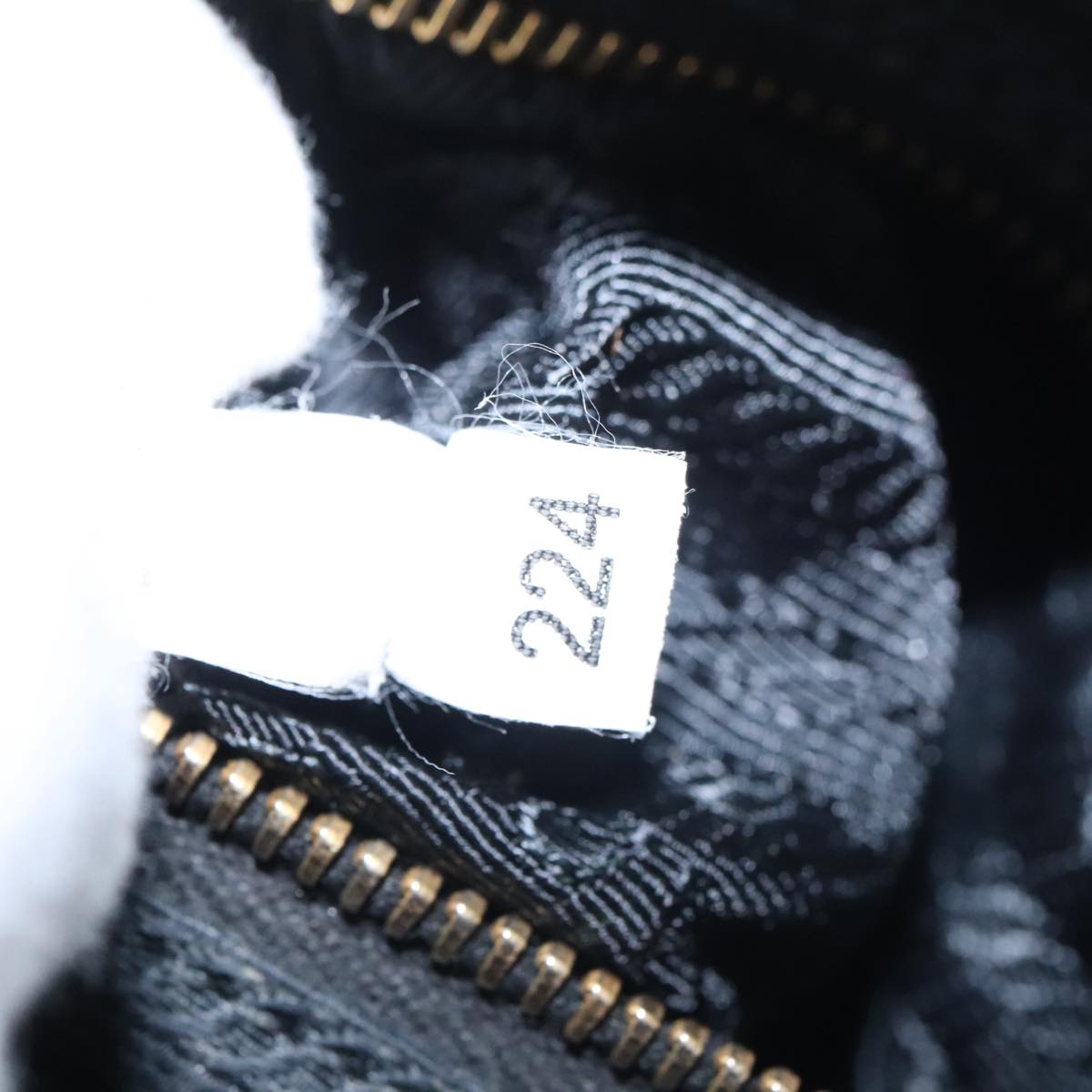 PRADA Pouch Nylon Black Gold Auth 101547