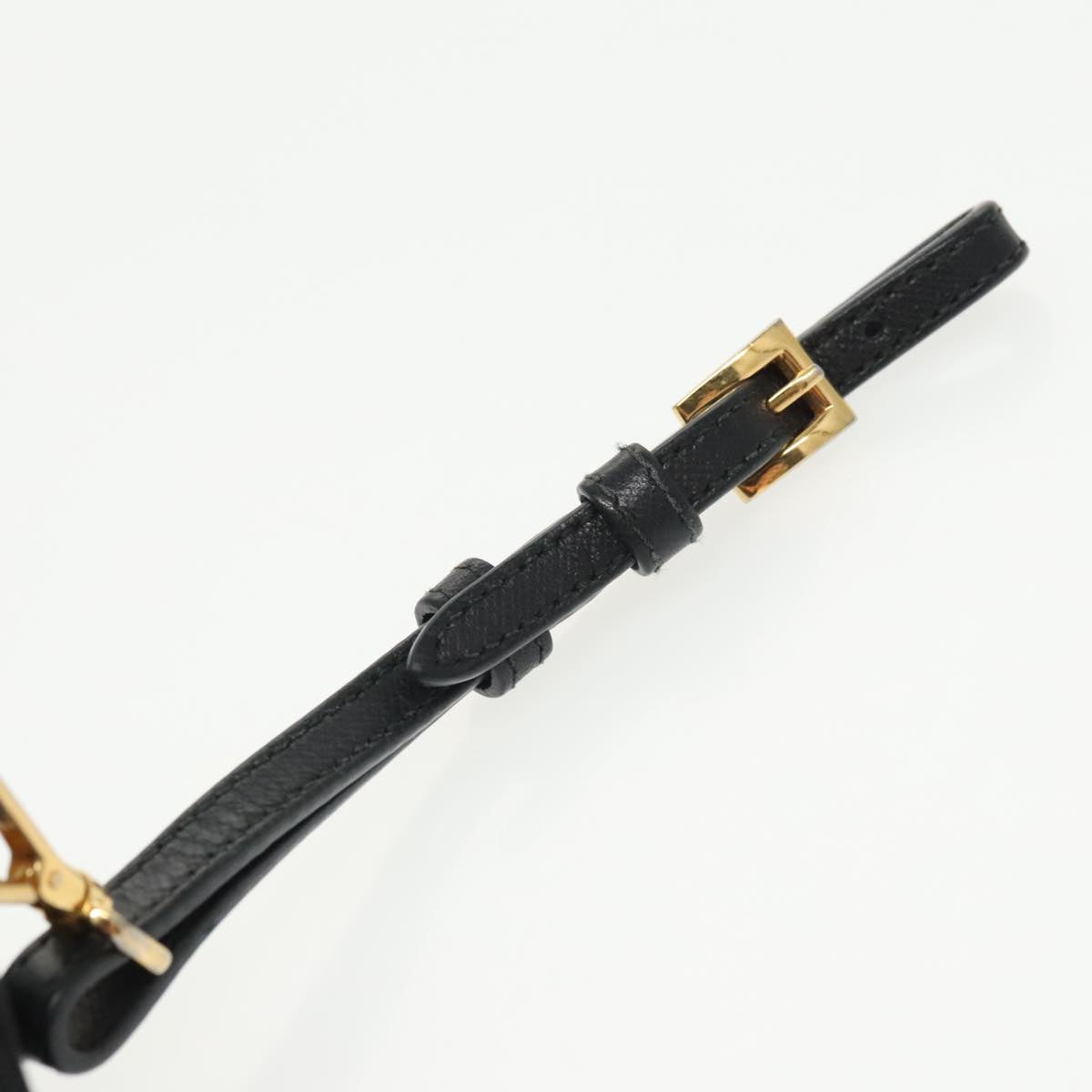 PRADA Pouch Nylon Black Gold Auth 101547