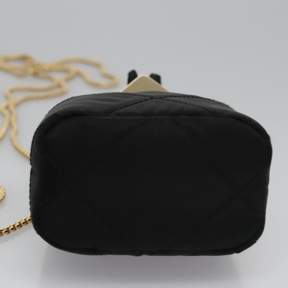 PRADA Chain Shoulder Pouch Nylon Black Auth 101563AV