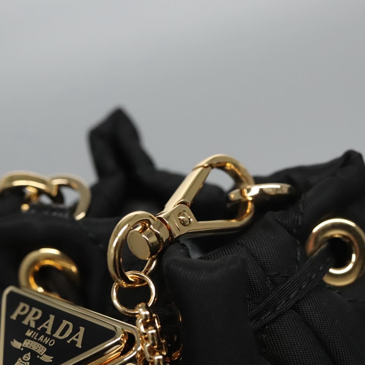 PRADA Chain Shoulder Pouch Nylon Black Auth 101563AV