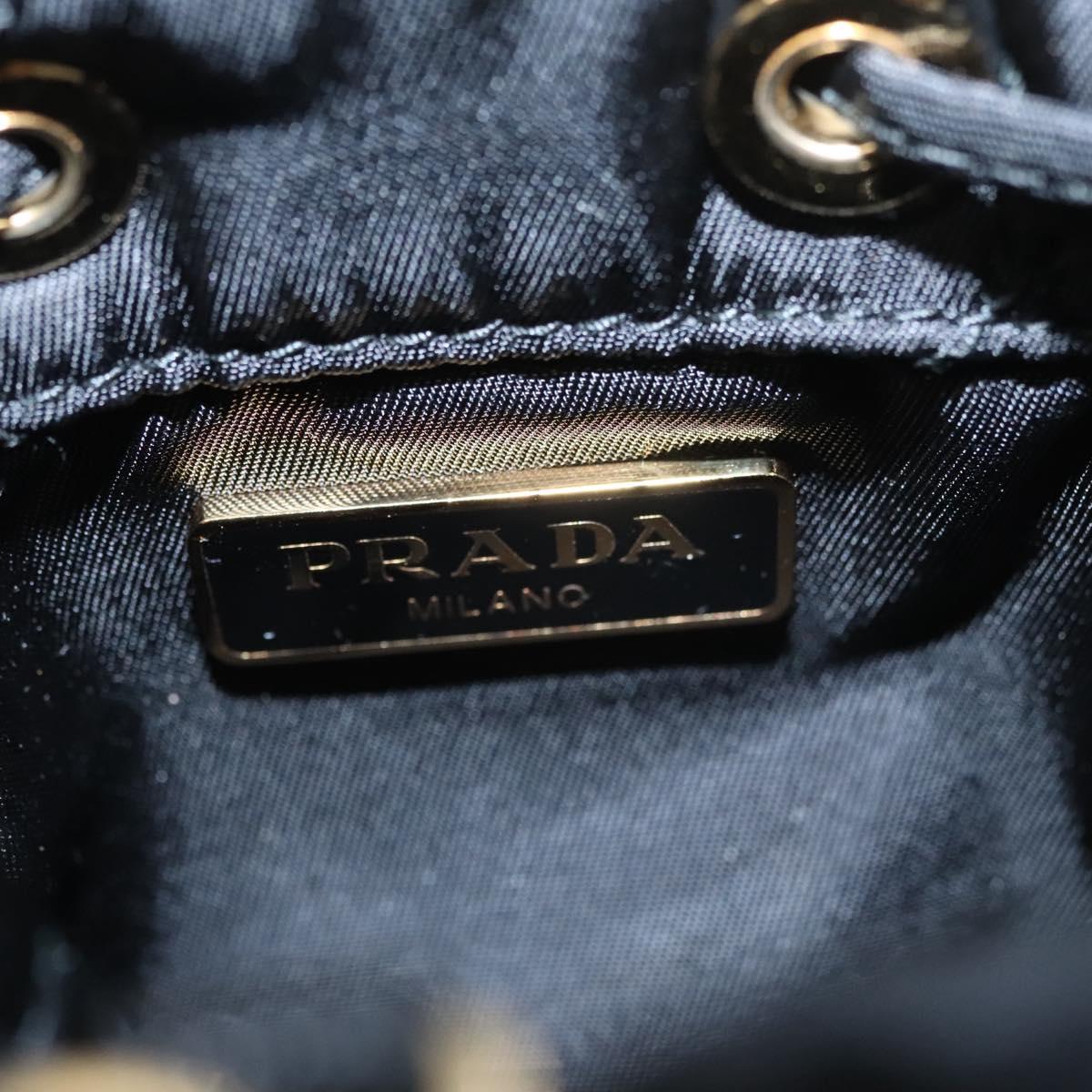 PRADA Chain Shoulder Pouch Nylon Black Auth 101563AV