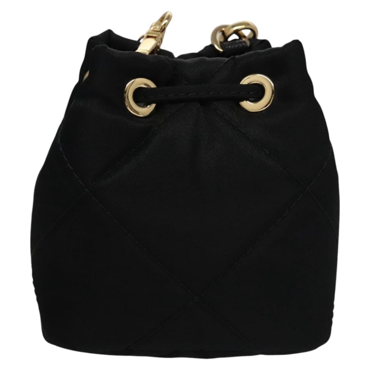 PRADA Chain Shoulder Pouch Nylon Black Auth 101563AV