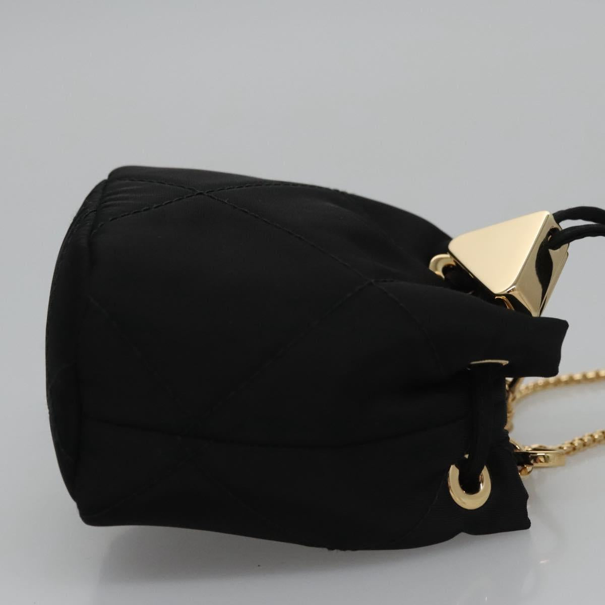 PRADA Chain Shoulder Pouch Nylon Black Auth 101563AV