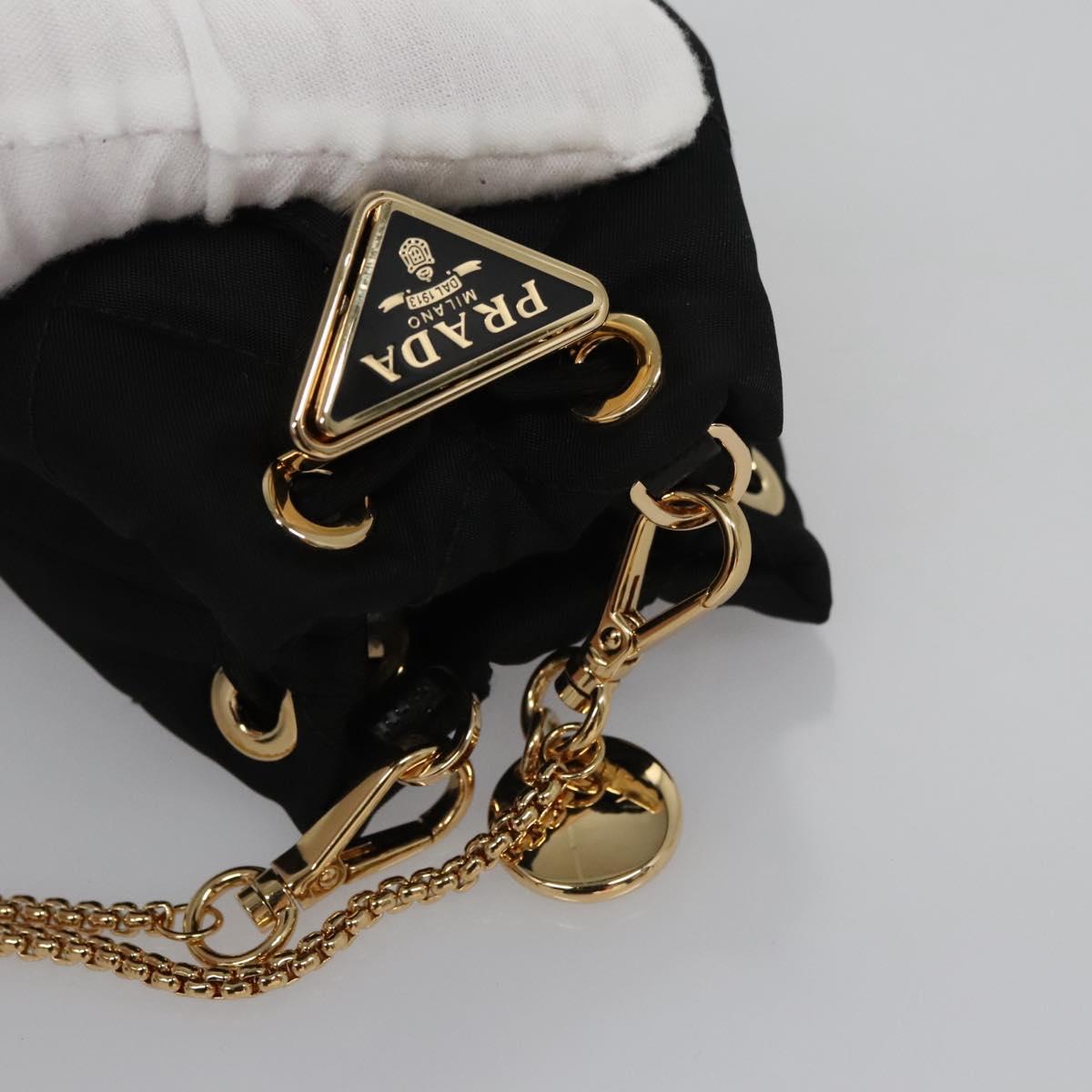 PRADA Chain Shoulder Pouch Nylon Black Auth 101563AV