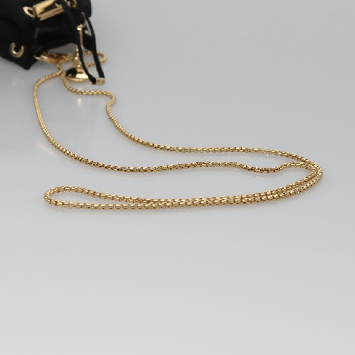 PRADA Chain Shoulder Pouch Nylon Black Auth 101563AV