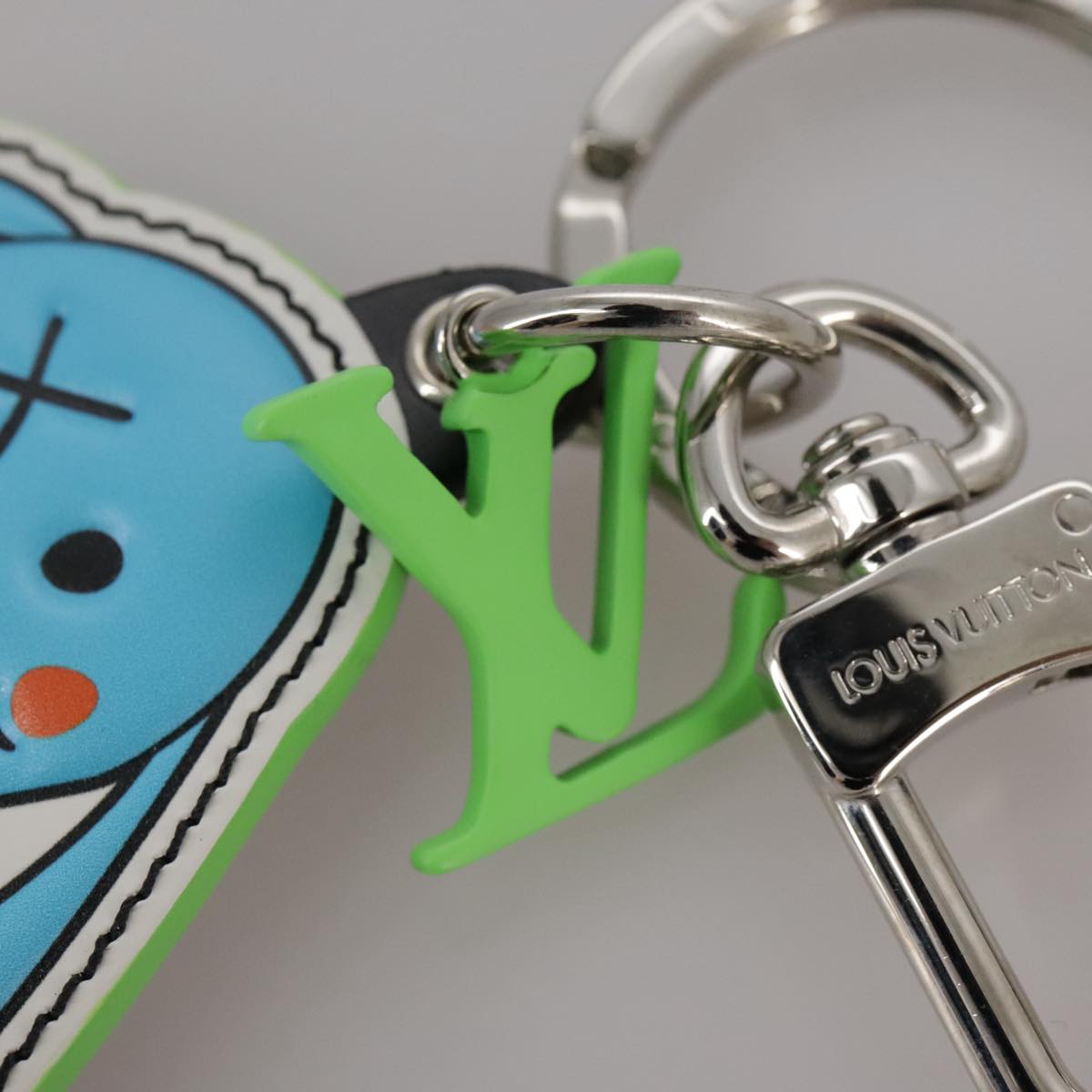 LOUIS VUITTON Porte Cles LV Rabbit Key Ring Leather Blue MP2917 LV Auth 101591