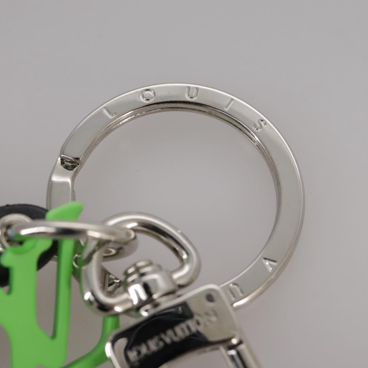 LOUIS VUITTON Porte Cles LV Rabbit Key Ring Leather Blue MP2917 LV Auth 101591