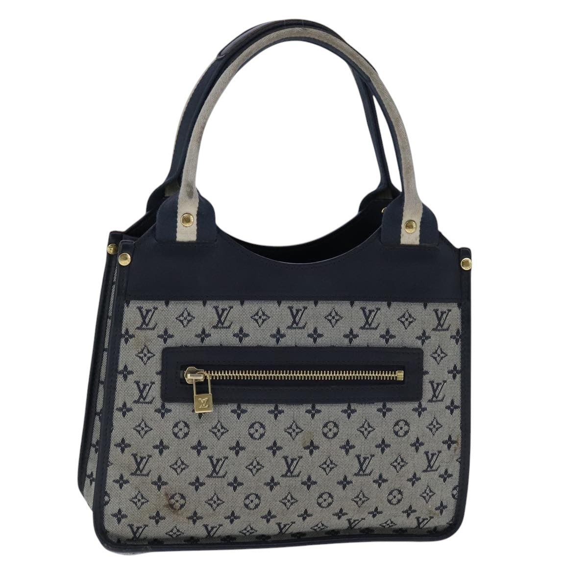 LOUIS VUITTON Monogram Mini Sac Catherine Hand Bag Navy M92325 LV Auth 101642