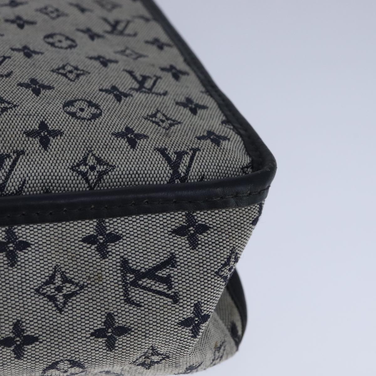 LOUIS VUITTON Monogram Mini Sac Catherine Hand Bag Navy M92325 LV Auth 101642