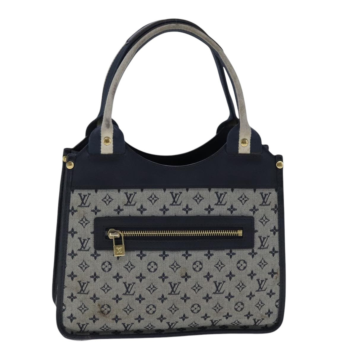 LOUIS VUITTON Monogram Mini Sac Catherine Hand Bag Navy M92325 LV Auth 101642