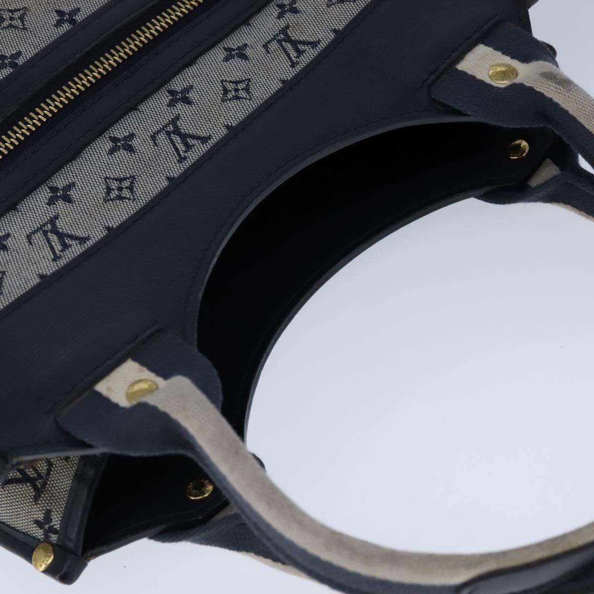 LOUIS VUITTON Monogram Mini Sac Catherine Hand Bag Navy M92325 LV Auth 101642