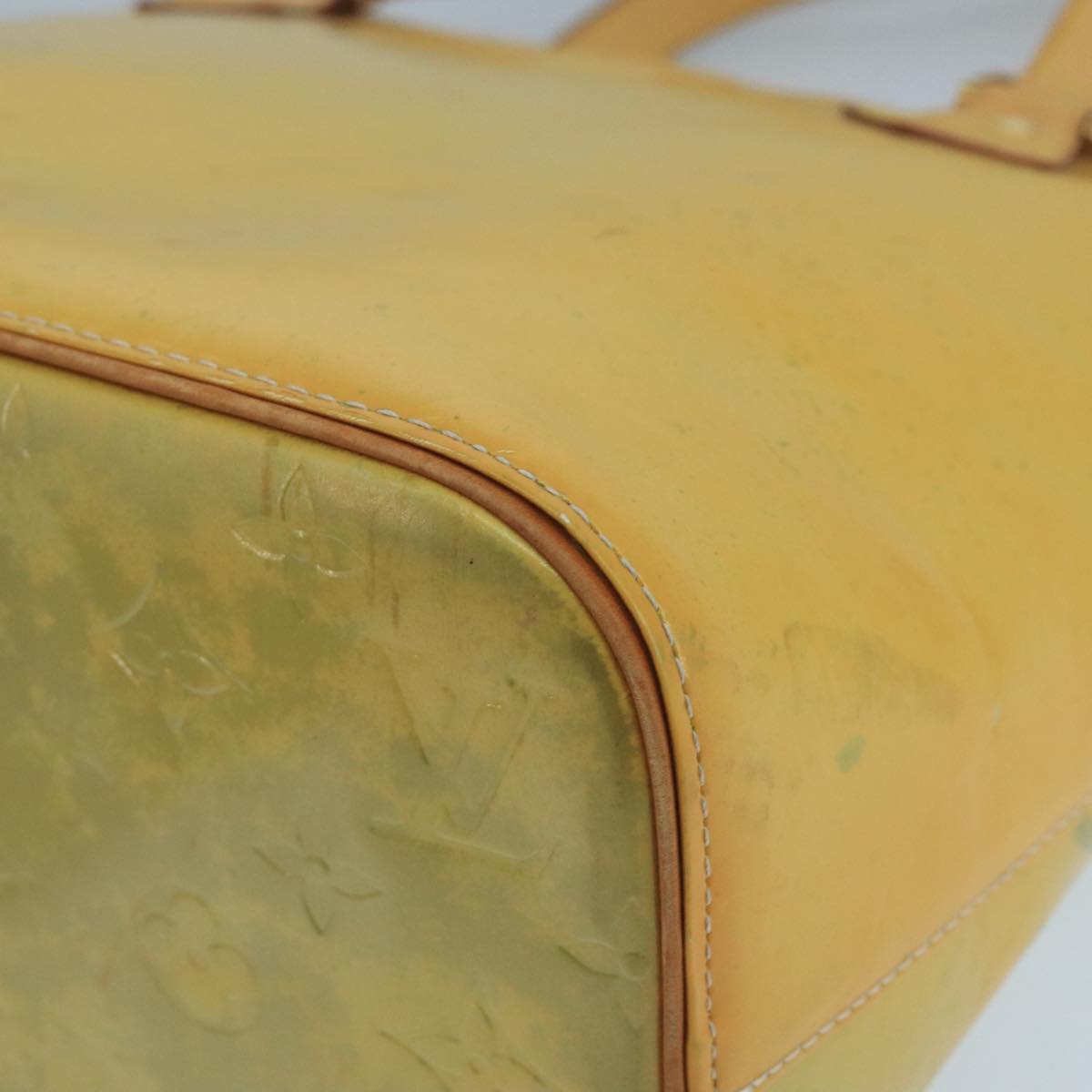 LOUIS VUITTON Monogram Vernis Houston Hand Bag Gris M91053 LV Auth 101664