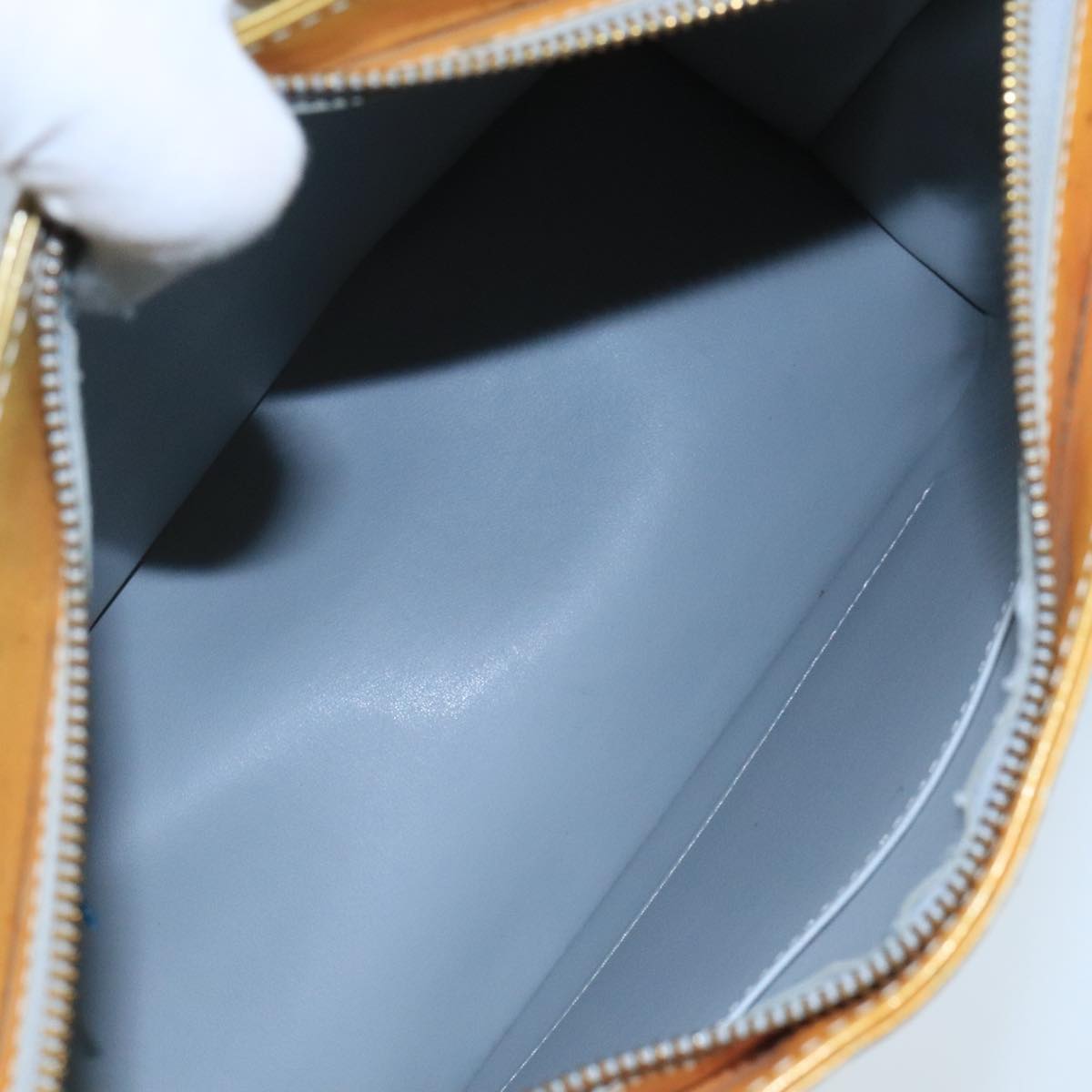 LOUIS VUITTON Monogram Vernis Houston Hand Bag Gris M91053 LV Auth 101664