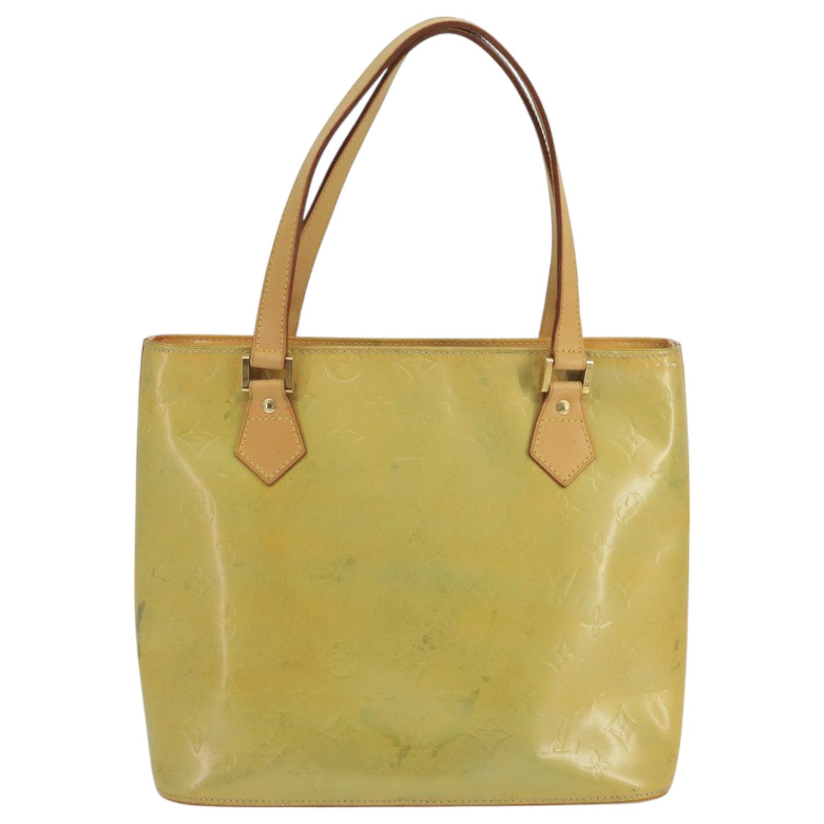 LOUIS VUITTON Monogram Vernis Houston Hand Bag Gris M91053 LV Auth 101664
