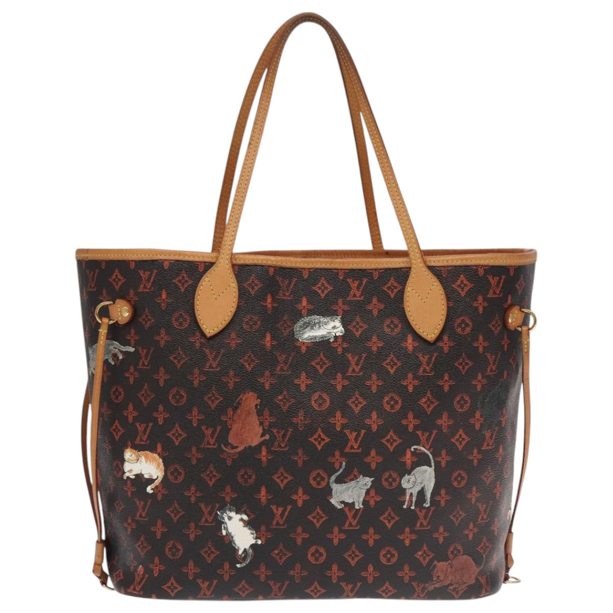 LOUIS VUITTON Catgram Neverfull MM Tote Bag M44441 LV Auth 101672SA