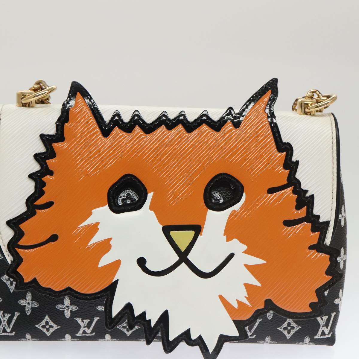 LOUIS VUITTON Catgram Cat Pochette Shoulder Bag Black M52935 LV Auth 101677SA