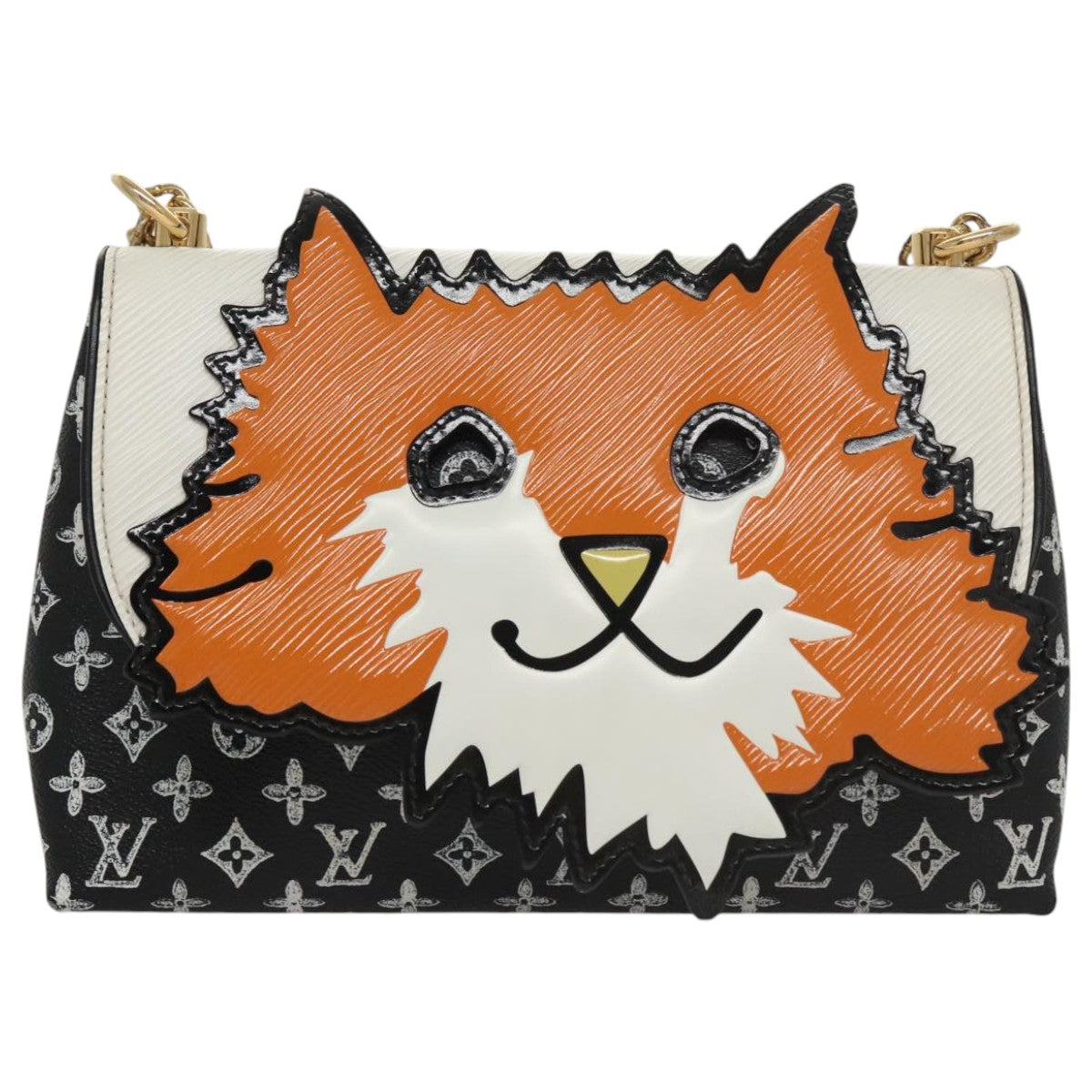LOUIS VUITTON Catgram Cat Pochette Shoulder Bag Black M52935 LV Auth 101677SA