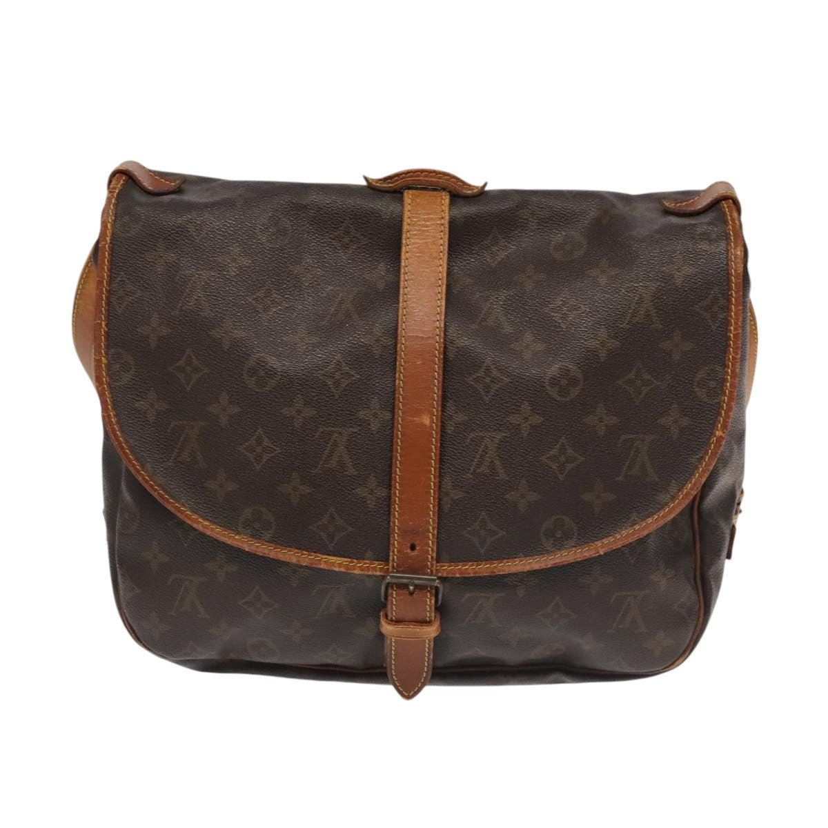 LOUIS VUITTON Monogram Saumur 35 Shoulder Bag M42254 LV Auth 101695