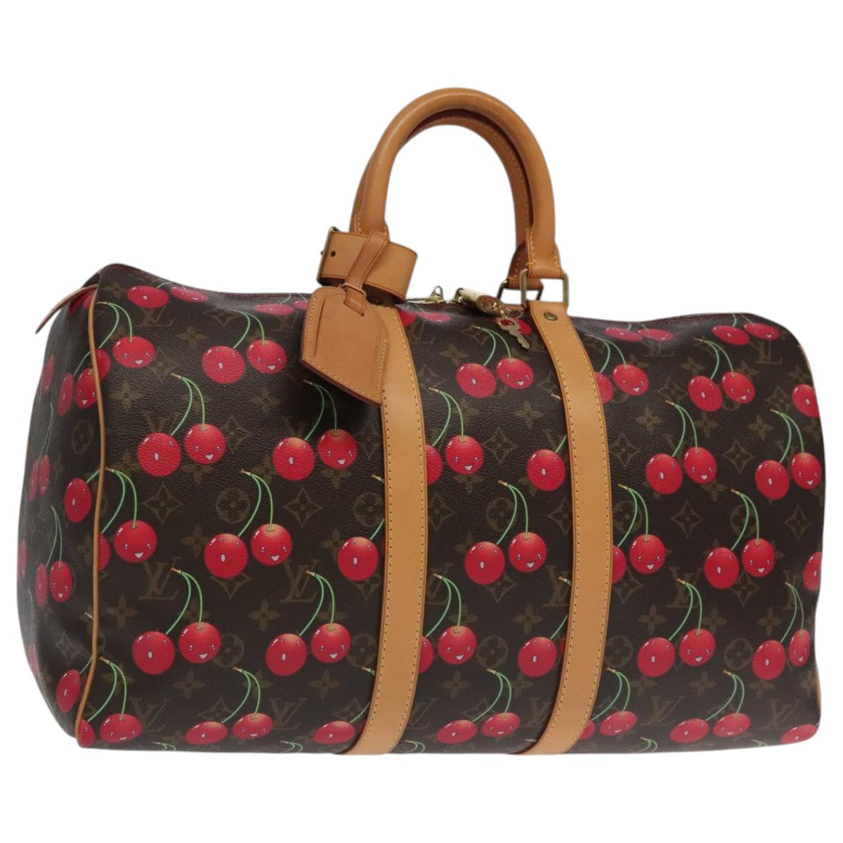 LOUIS VUITTON Monogram Cherry Keepall 45 Boston Bag M95011 LV Auth 101791SM