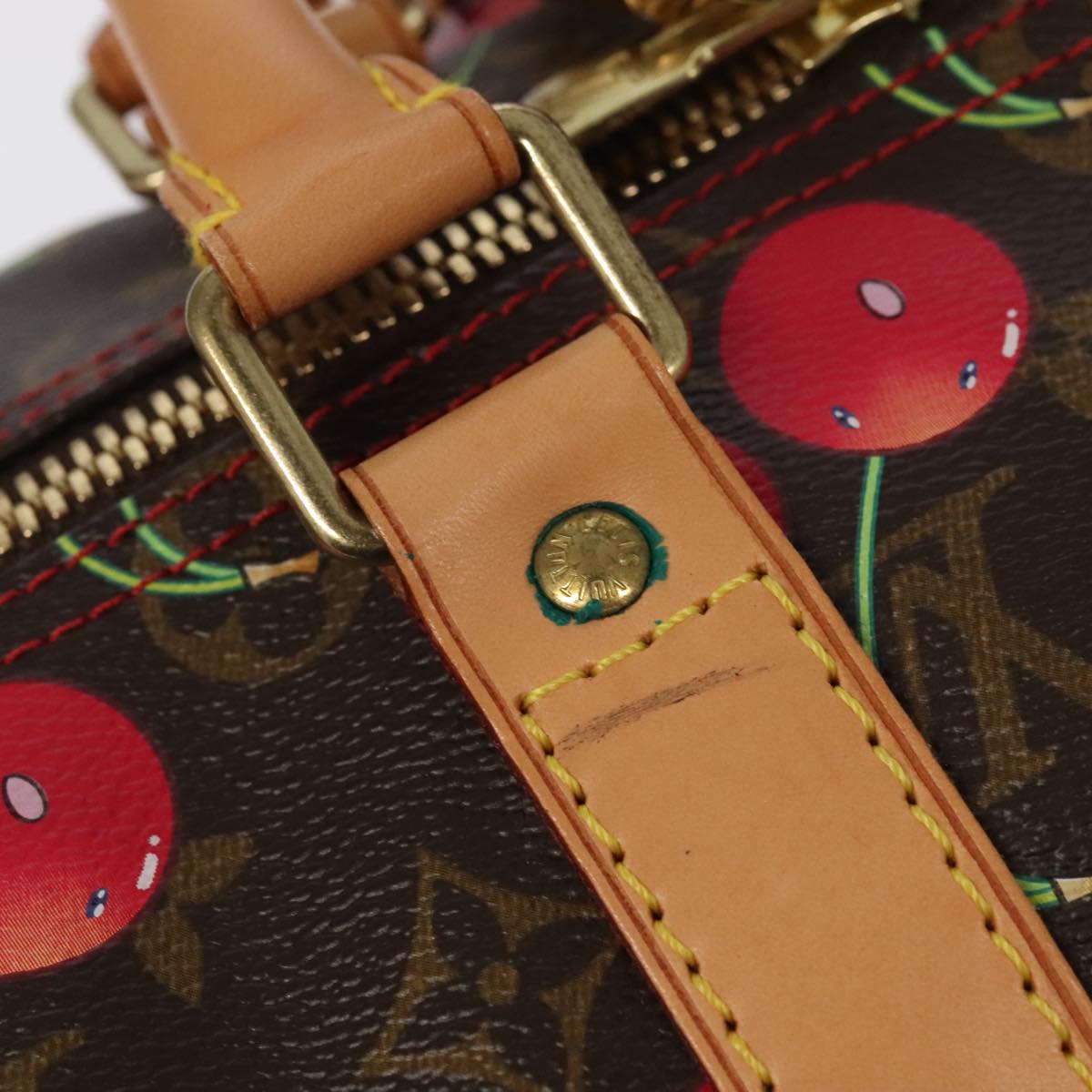LOUIS VUITTON Monogram Cherry Keepall 45 Boston Bag M95011 LV Auth 101791SM