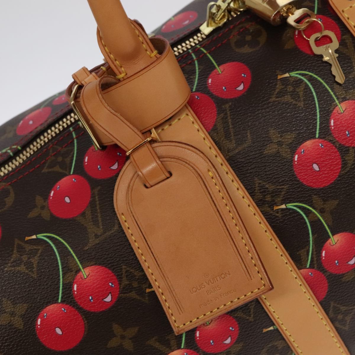 LOUIS VUITTON Monogram Cherry Keepall 45 Boston Bag M95011 LV Auth 101791SM