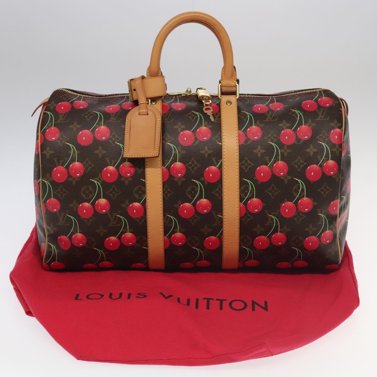 LOUIS VUITTON Monogram Cherry Keepall 45 Boston Bag M95011 LV Auth 101791SM