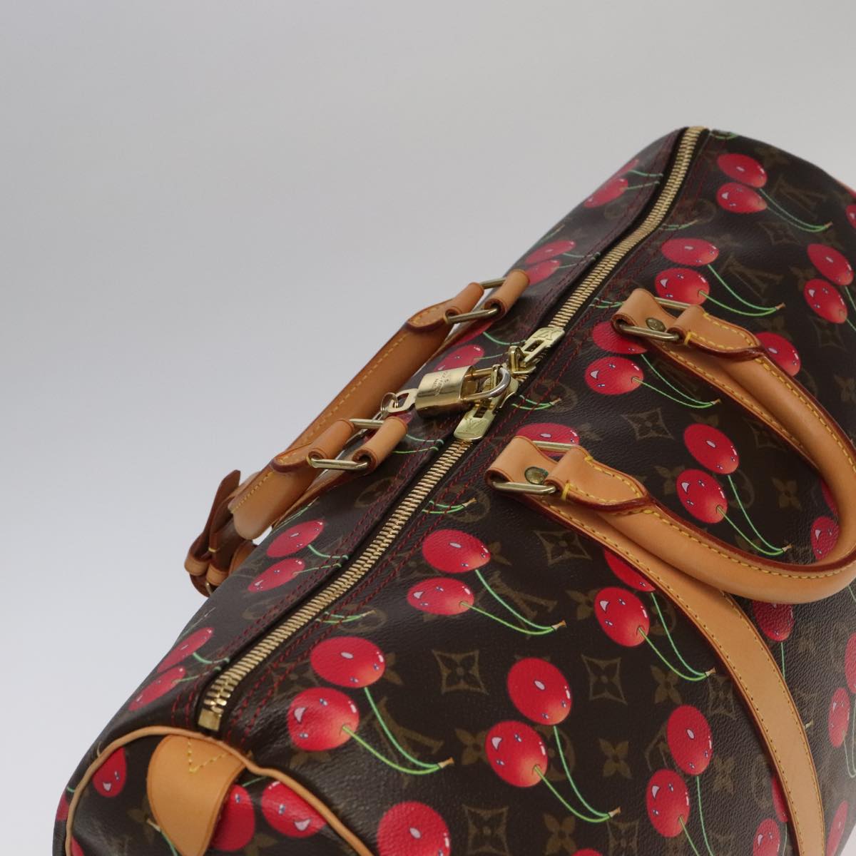 LOUIS VUITTON Monogram Cherry Keepall 45 Boston Bag M95011 LV Auth 101791SM