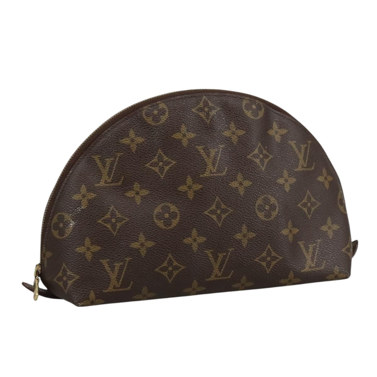 LOUIS VUITTON Monogram Trousse Demi Ronde Cosmetic Pouch M47520 LV Auth 101823
