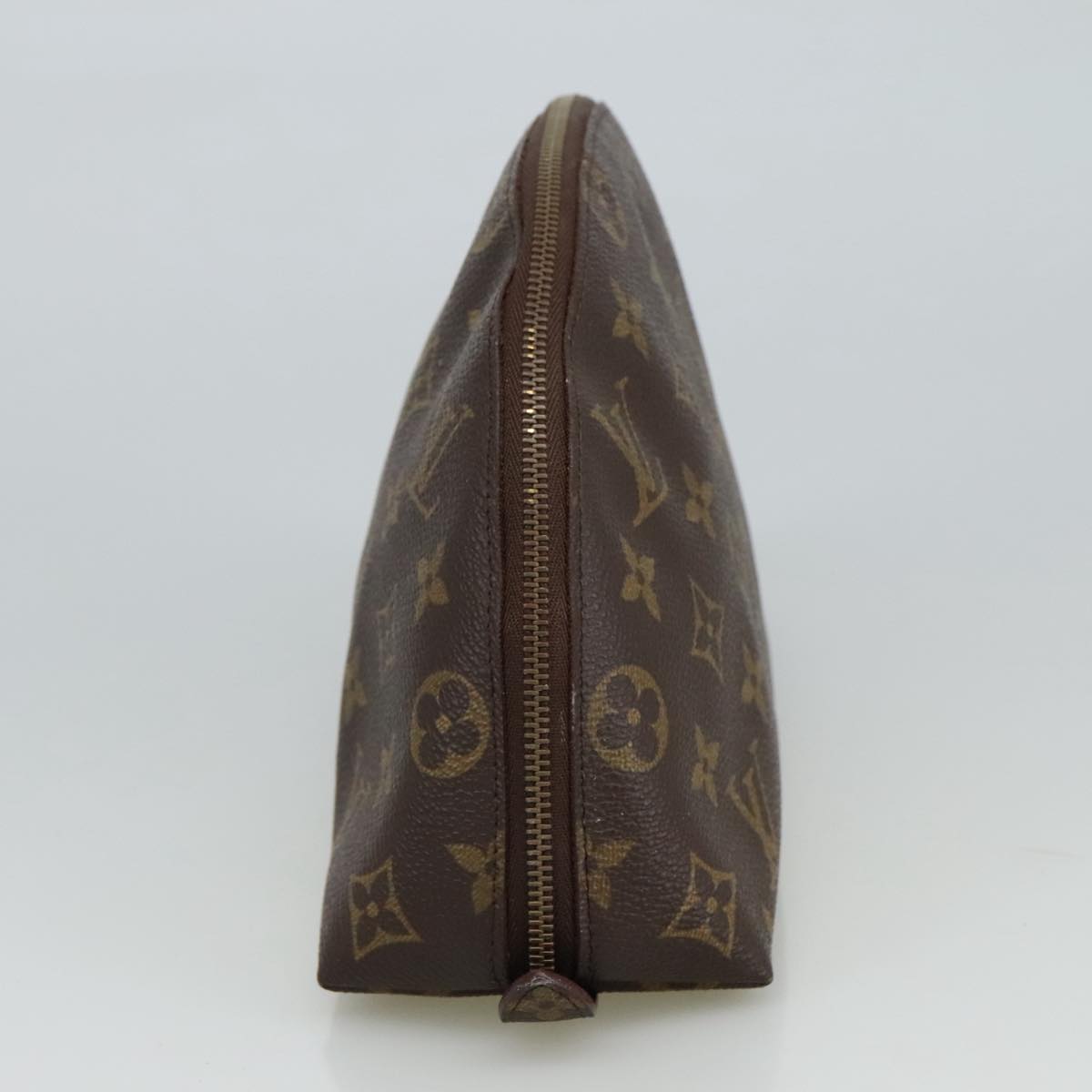 LOUIS VUITTON Monogram Trousse Demi Ronde Cosmetic Pouch M47520 LV Auth 101823