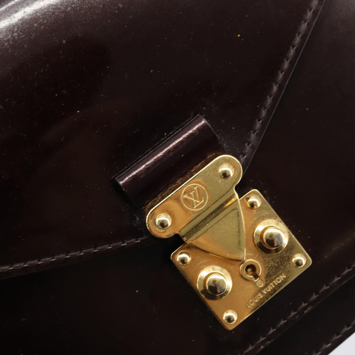 LOUIS VUITTON Vernis Monceau BB Hand Bag 2way Amarante M91580 LV Auth 101839