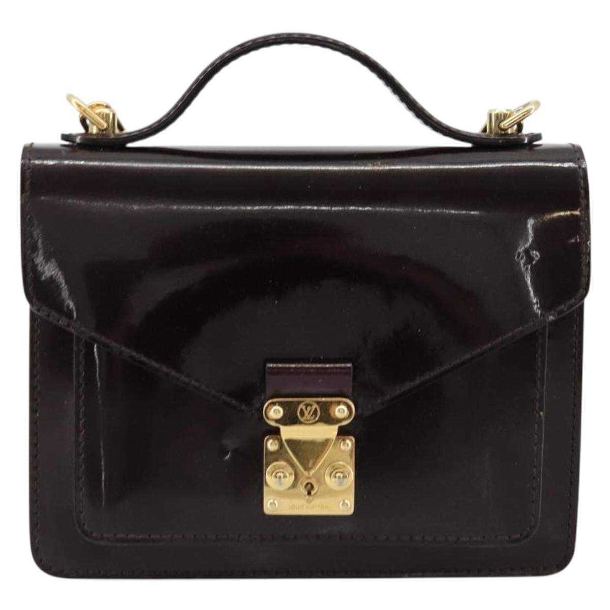 LOUIS VUITTON Vernis Monceau BB Hand Bag 2way Amarante M91580 LV Auth 101839