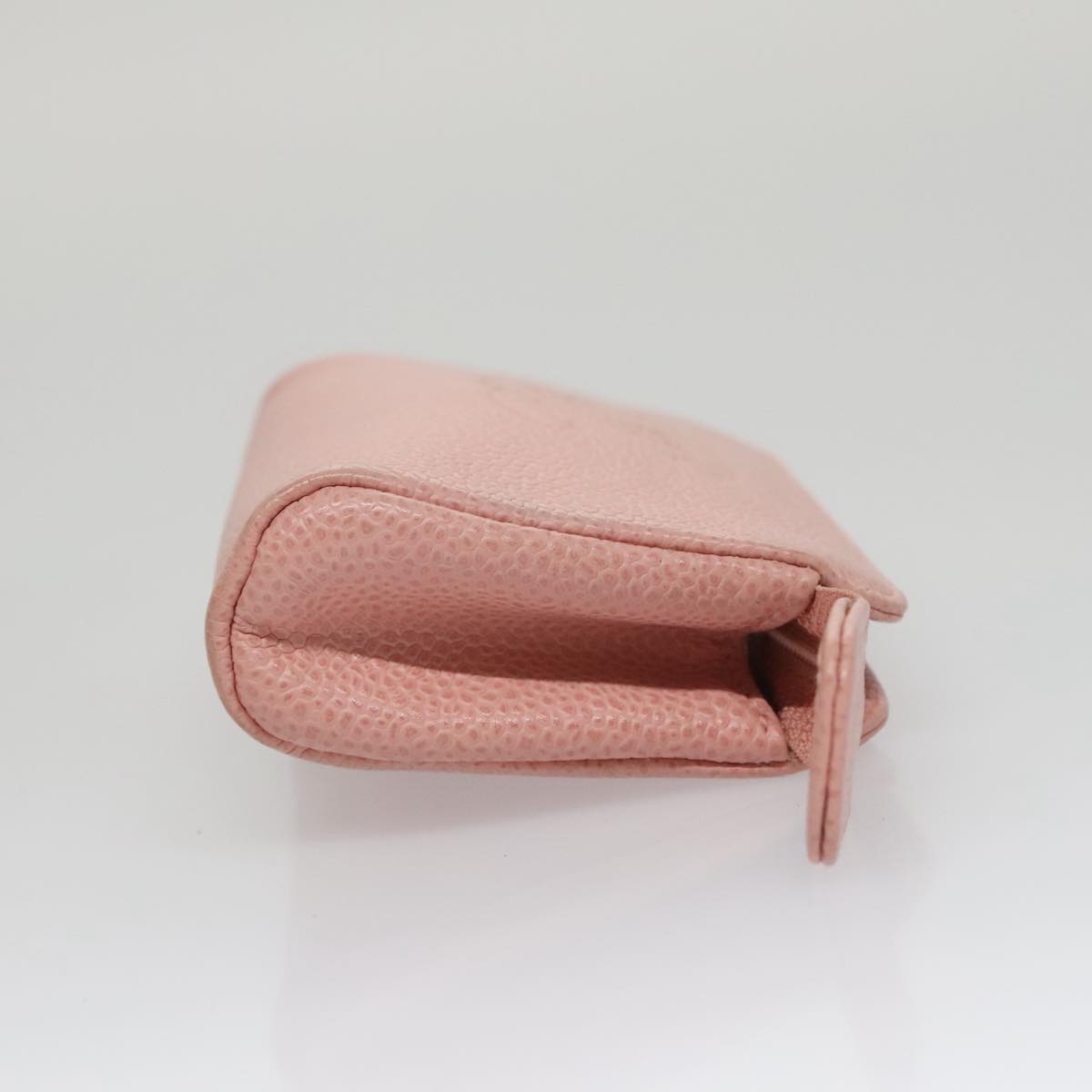 CHANEL Pouch Caviar Skin Pink Gold CC Auth 101855