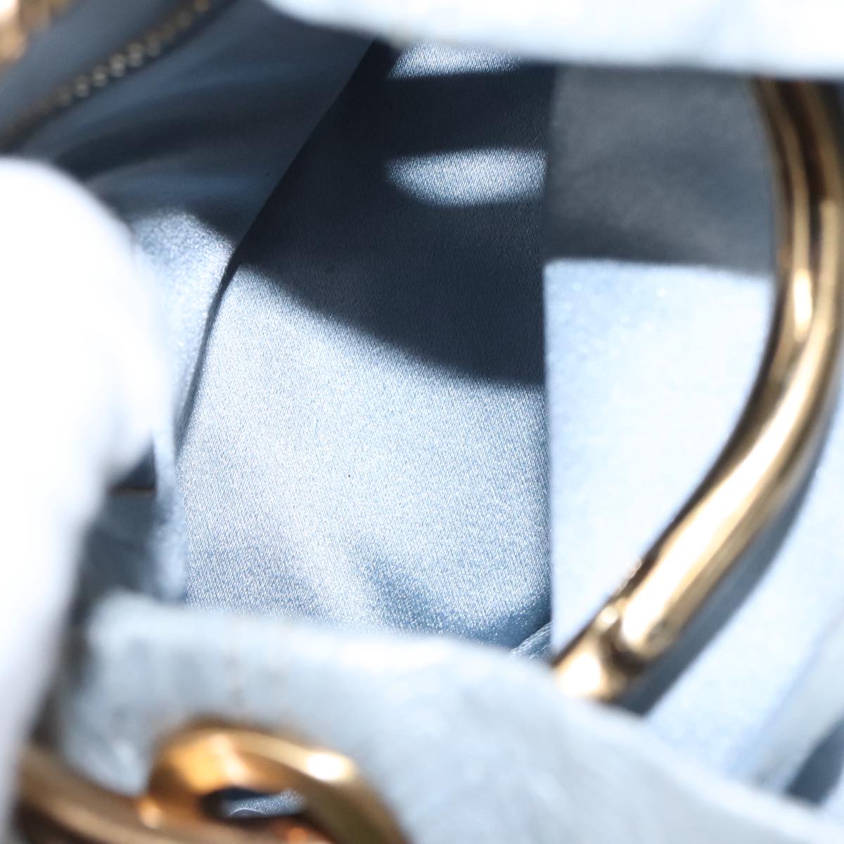 PRADA Hand Bag Leather Light Blue Auth 101859V
