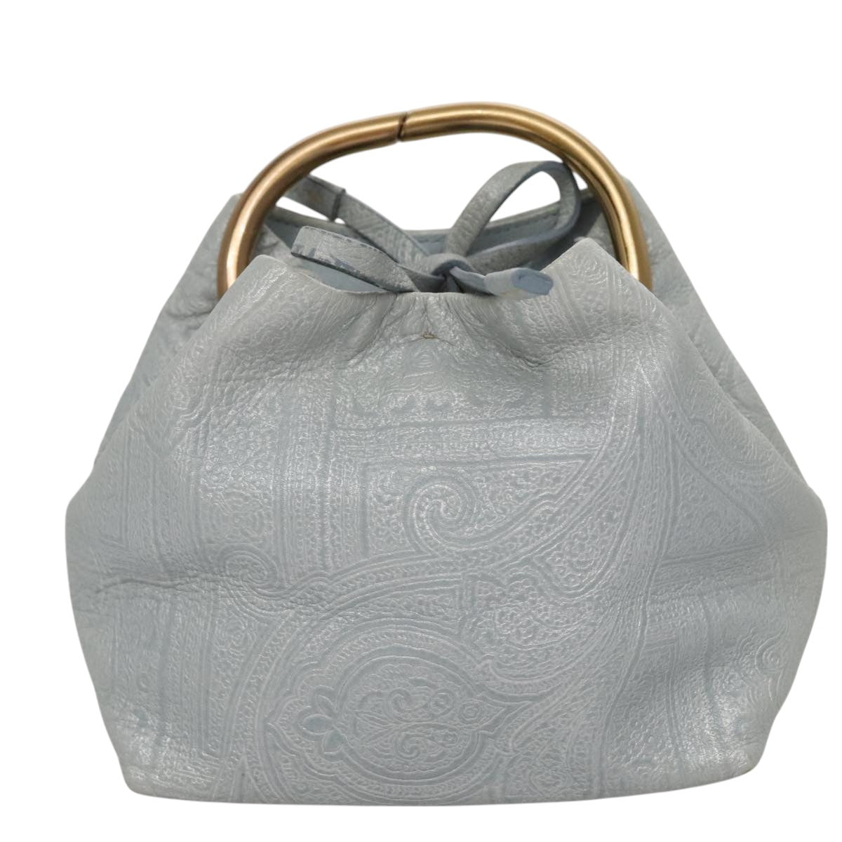 PRADA Hand Bag Leather Light Blue Auth 101859V