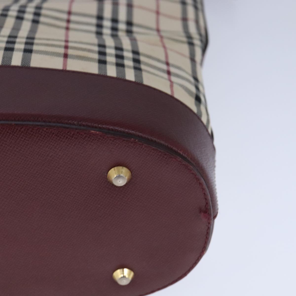 BURBERRY Nova Check Hand Bag Canvas Beige Auth 101867