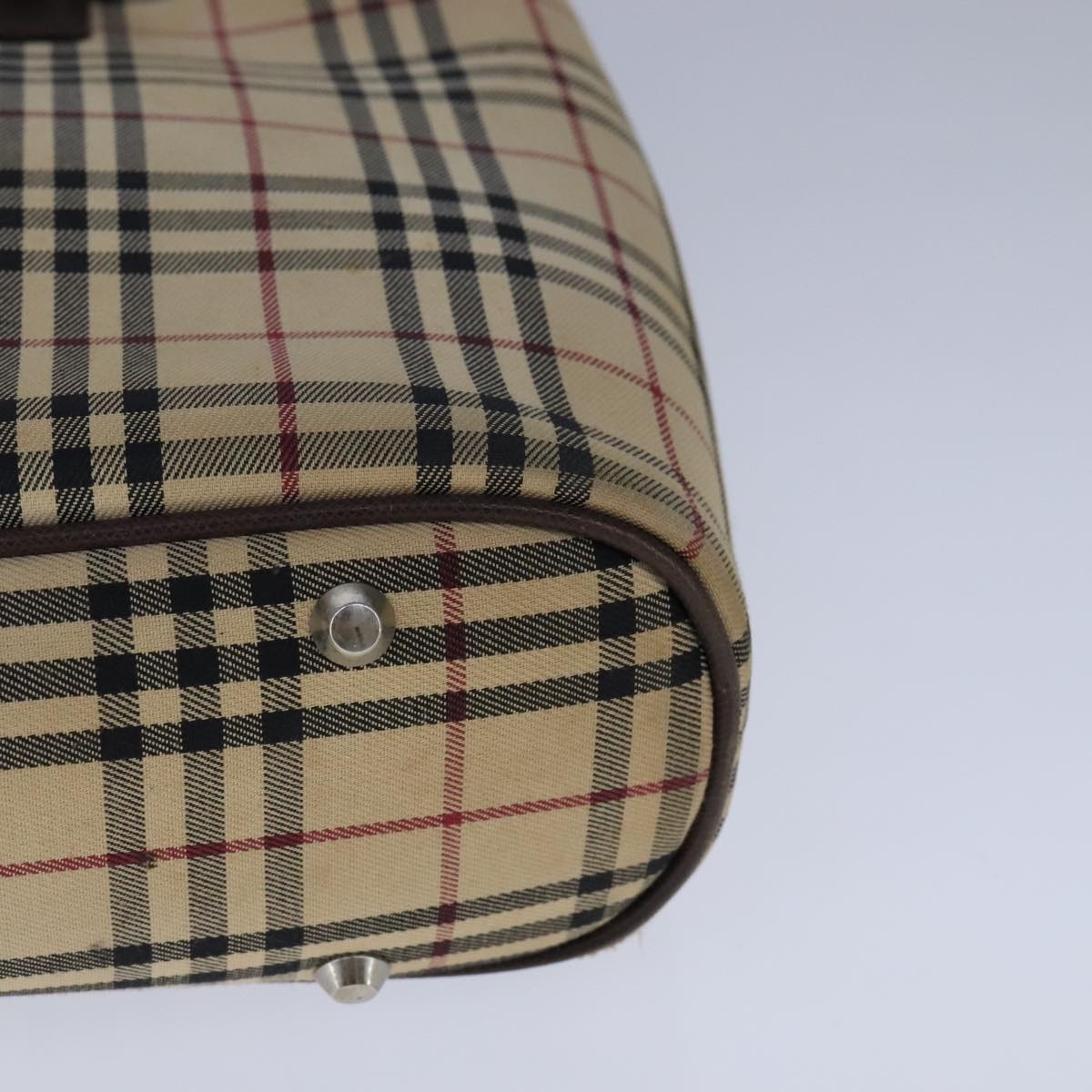 BURBERRY Nova Check Hand Bag Canvas Beige Auth 101880