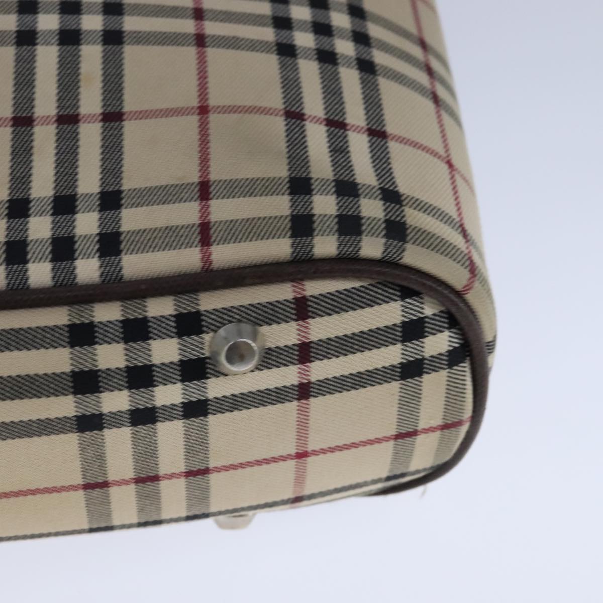 BURBERRY Nova Check Hand Bag Canvas Beige Auth 101880