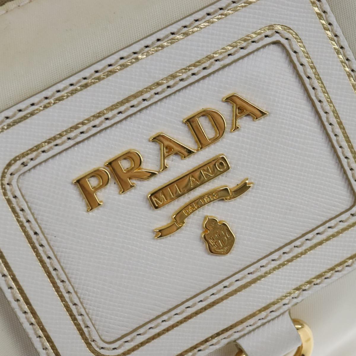 PRADA Hand Bag Nylon 2way White Auth 101889
