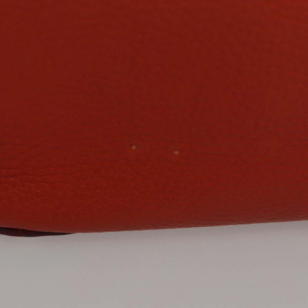 Salvatore Ferragamo Gancini Hand Bag Leather Orange Gold Auth 101900