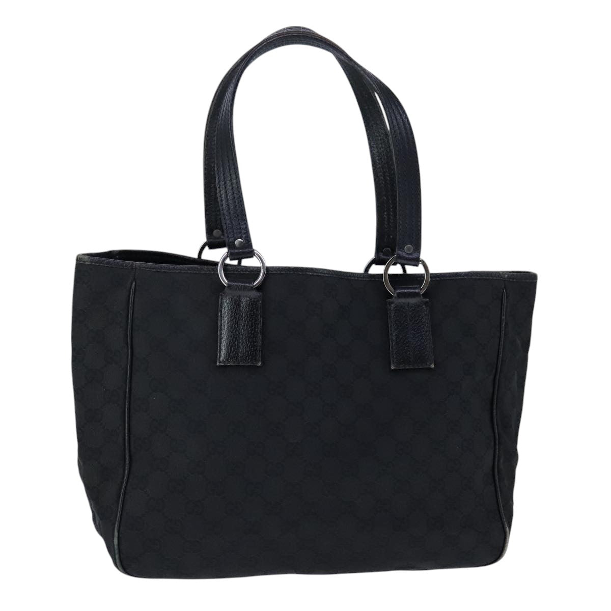GUCCI GG Canvas Tote Bag Canvas Black Auth 101912