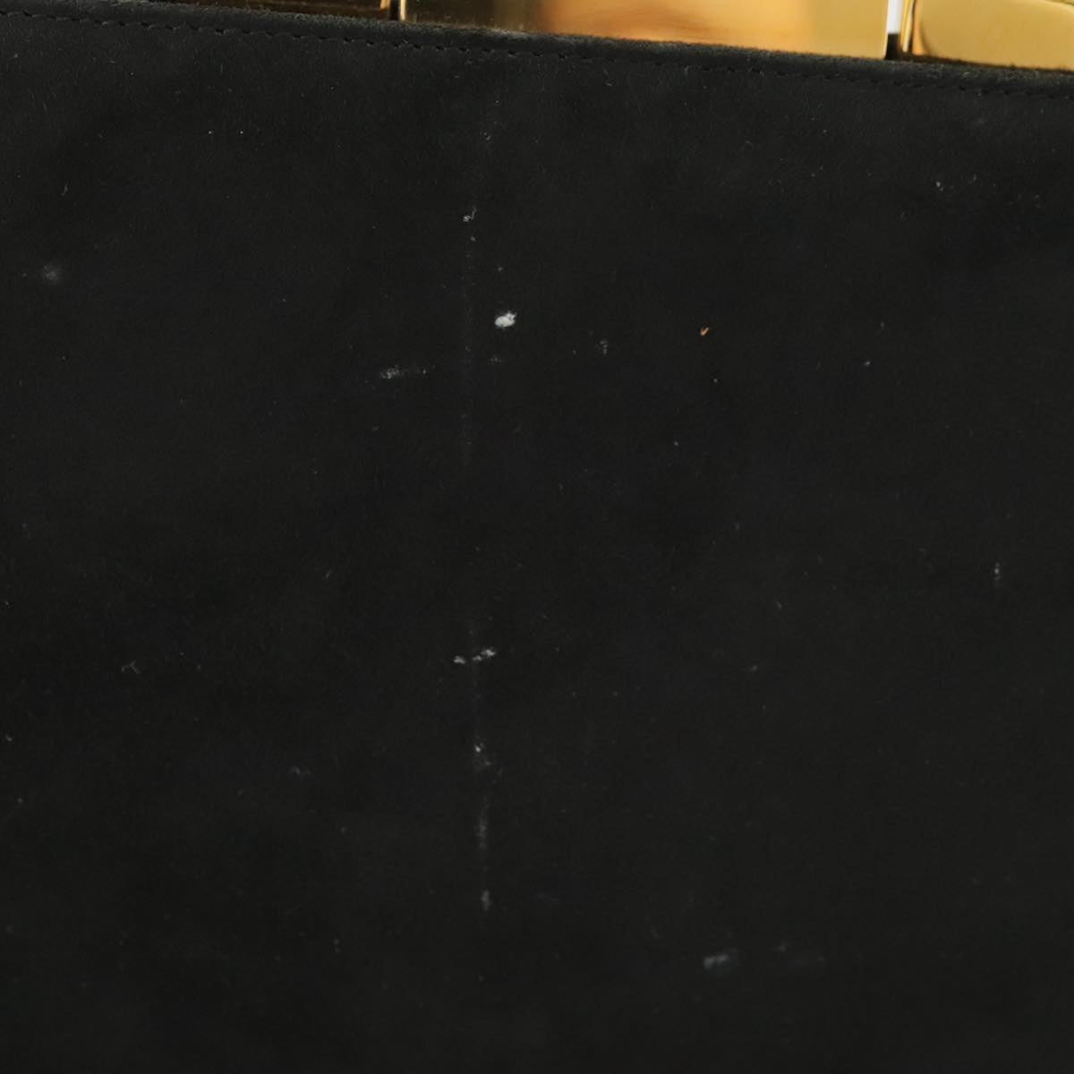 Salvatore Ferragamo Gancini Hand Bag Suede 2way Black Gold Auth 101932