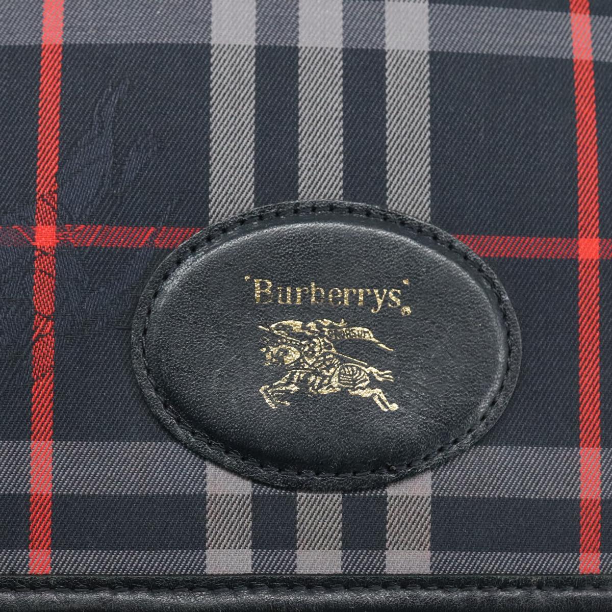 Burberrys Nova Check Shoulder Bag Canvas Navy Auth 101945