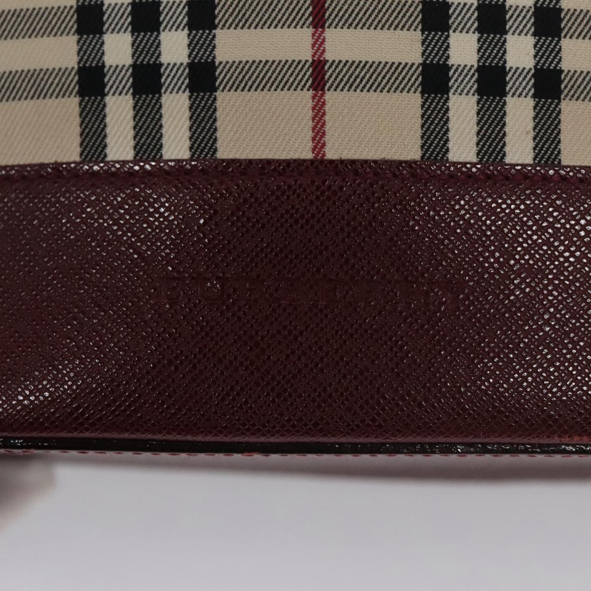 BURBERRY Nova Check Tote Bag Canvas Leather Gold Beige Auth 101946