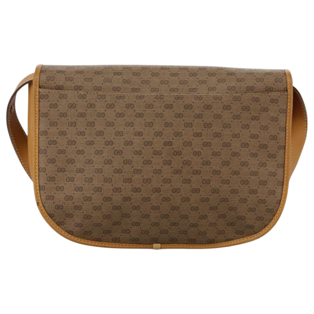 GUCCI Micro GG Supreme Shoulder Bag PVC Beige Brown Gold Auth 101967